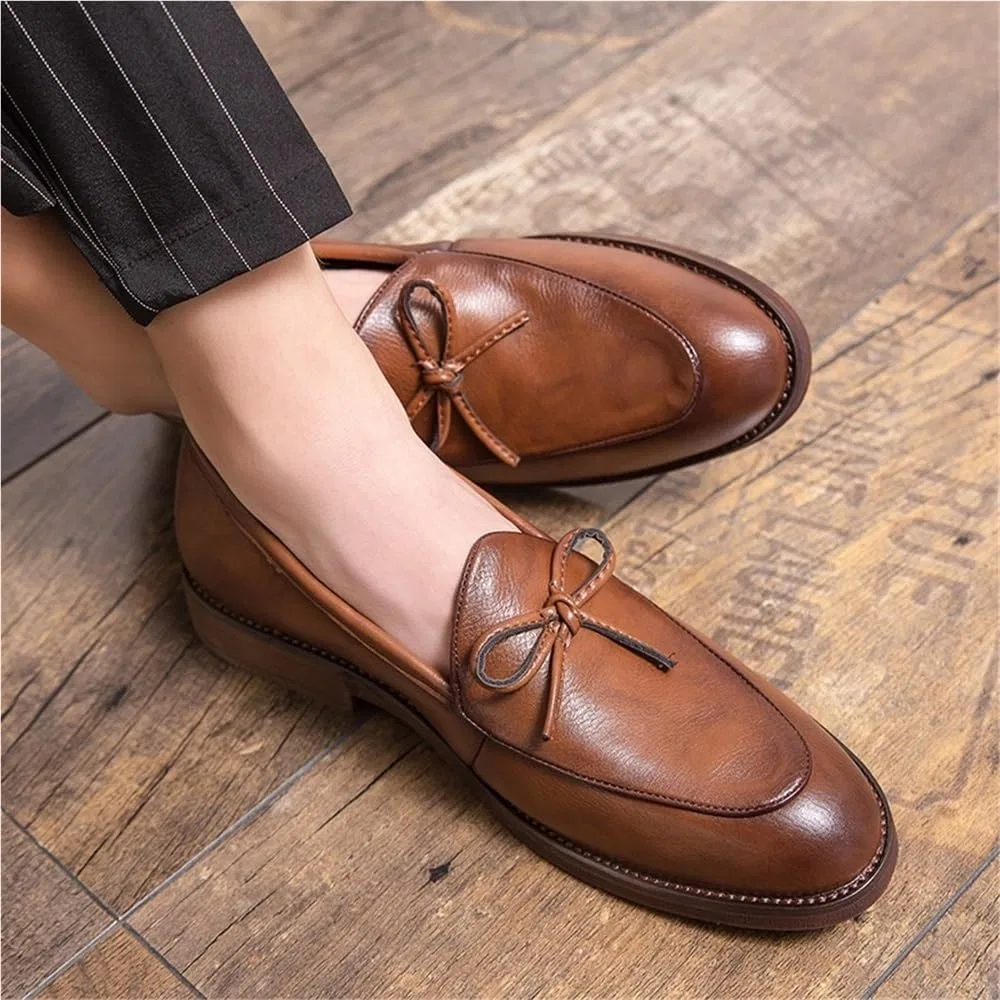 Мужские лоферы из натуральной кожи, Tassel Loafers, коричневый DHFIRUFSHLO — фото 2