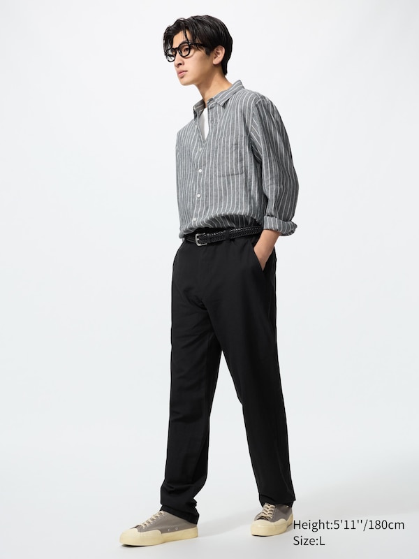 

Брюки relaxed из смеси льна (удлиненные) Uniqlo, 09 black