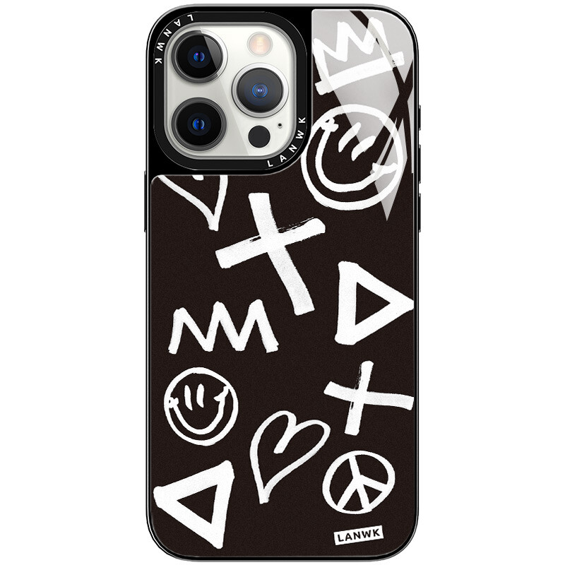 

Чехол для телефона Lanwk, Dark Night Graffiti Magnetic glass shell black frame