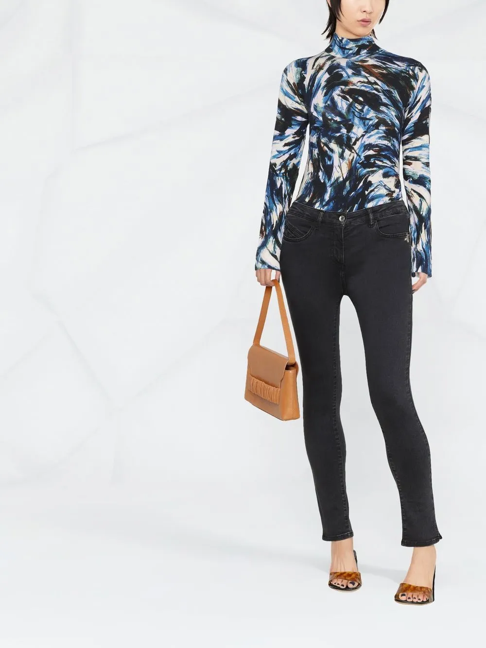 

Джеггинсы с заниженной талией Patrizia Pepe, черный