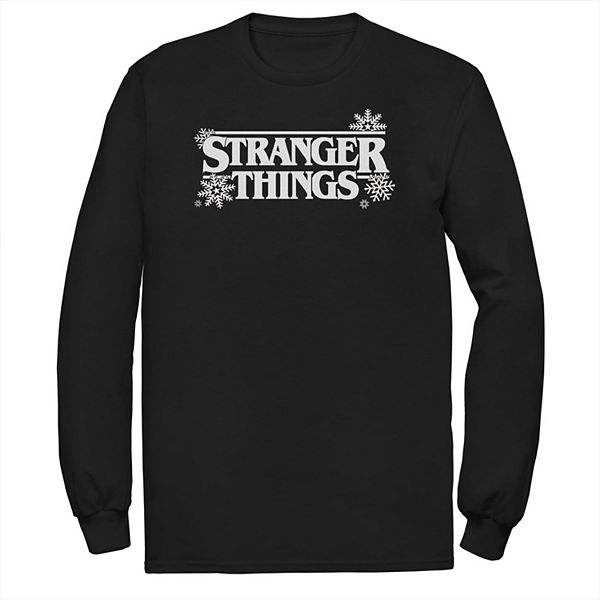 

Футболка с длинным рукавом Big & tall Stranger Things Holidays Snowflakes с белым логотипом Licensed Character