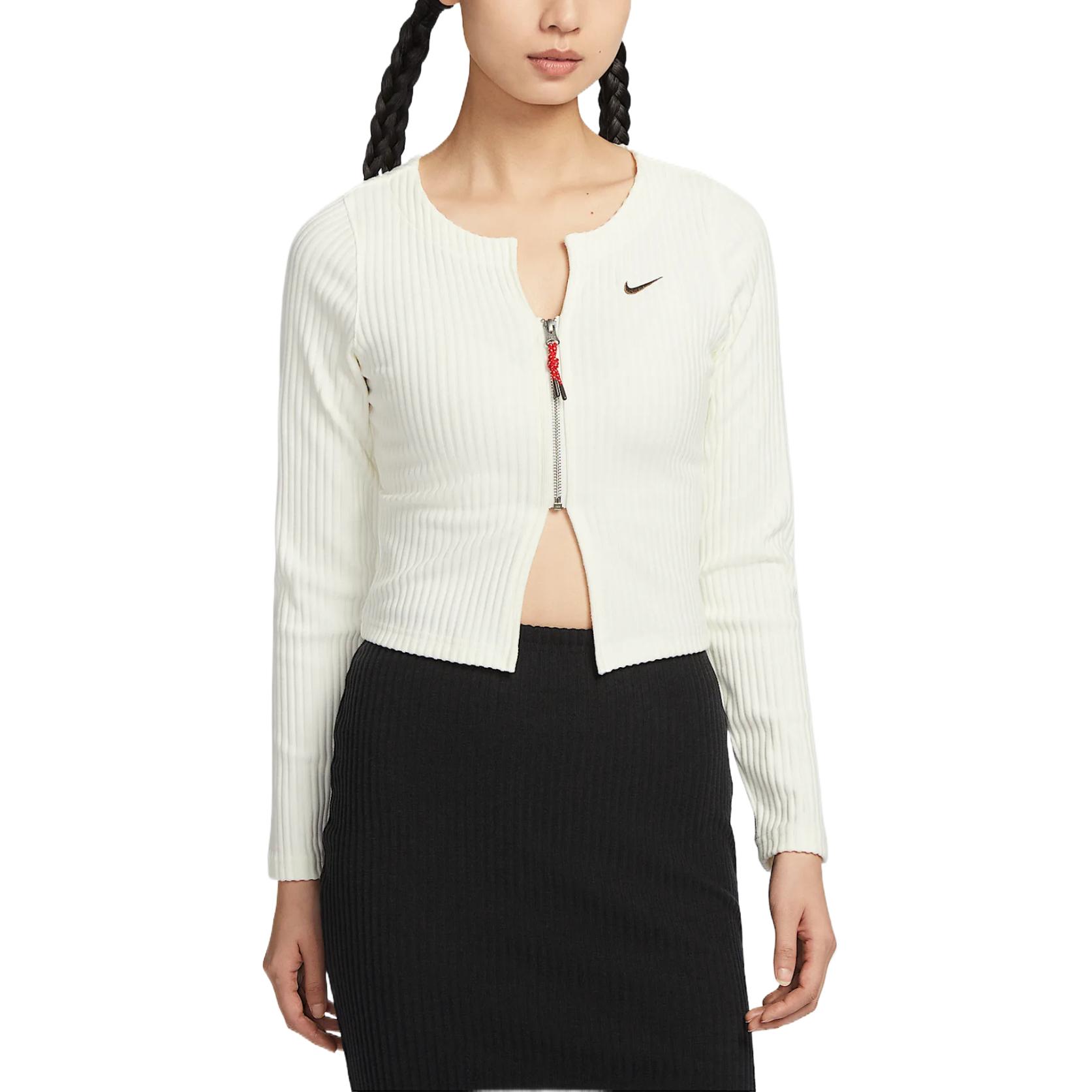 Nike Спортивный топ Chill Rib Crop для женщин Sail White — фото 3