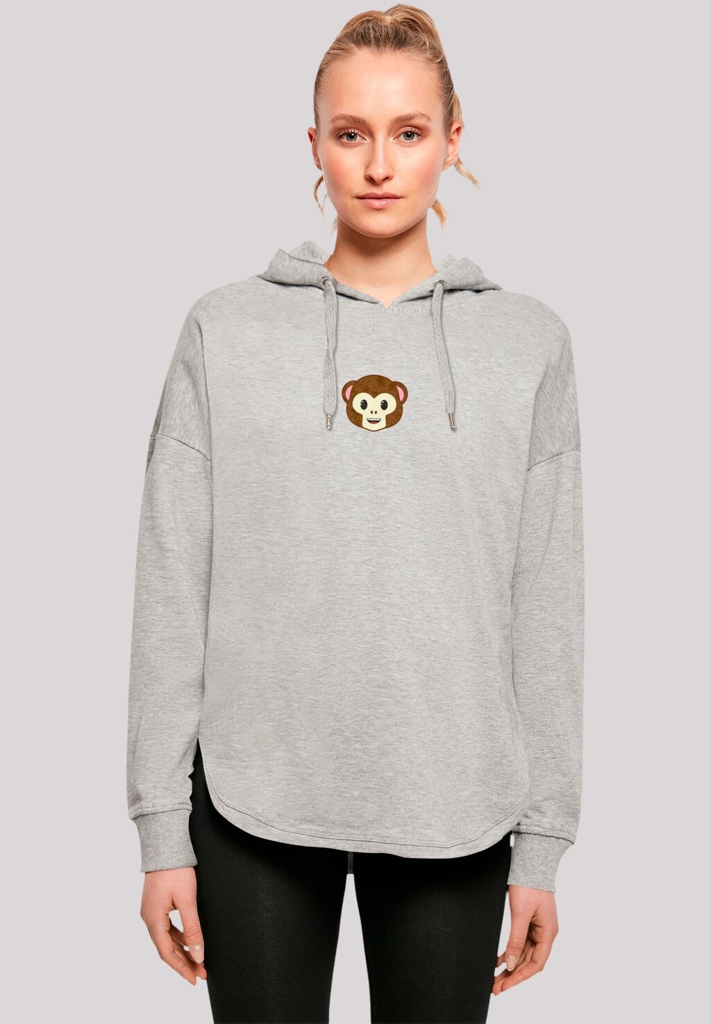 

Толстовка с капюшоном EMOJI COUTURE SMILING MONKEY FURRY FACE F4NT4STIC, серый