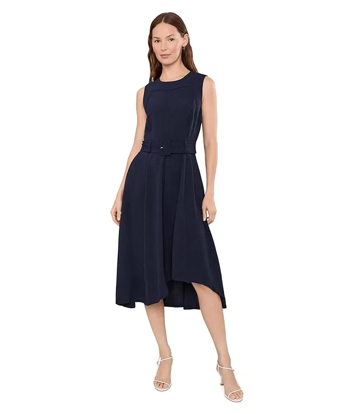 Платье A-силуэта Sleeveless Belted High Low Calvin Klein, Indigo