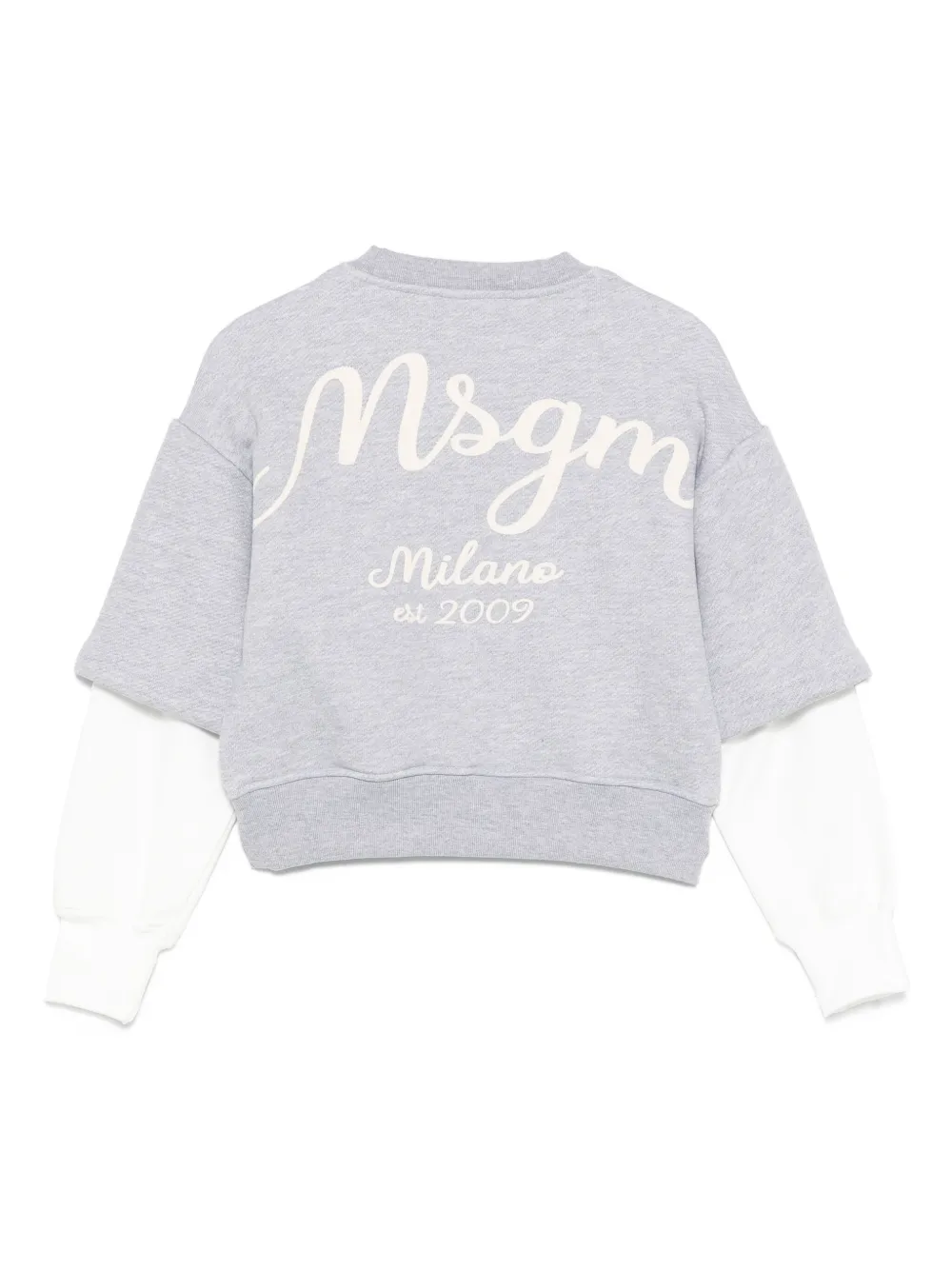 Двухслойная толстовка с вышивкой MSGM Kids, серый — фото 2