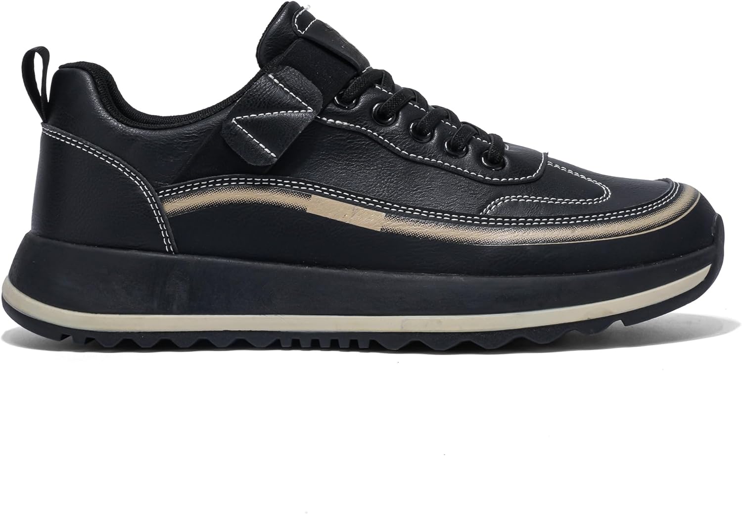 

Мужские повседневные спортивные кроссовки, черно-золотые, шнурованные спортивные туфли с платформой, удобные для ходьбы Generic