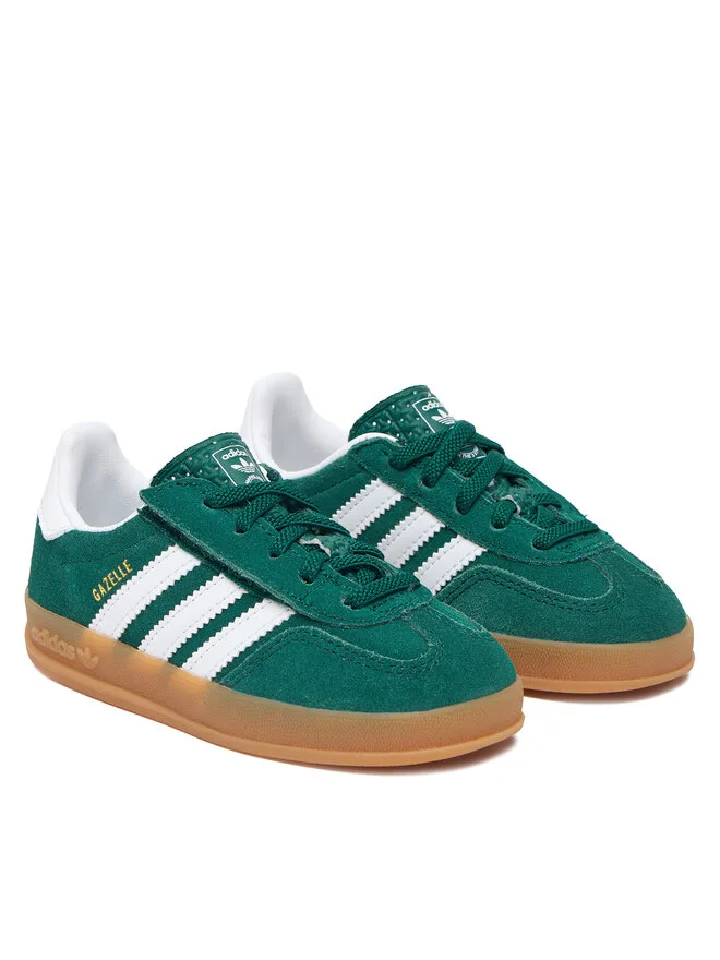 Adidas Кроссовки Gazelle Indoor Comfort Closure Elastic Lace IH9130, зеленые — фото 2