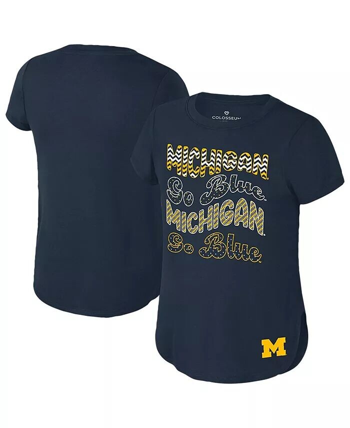 

Футболка Big Boys and Girls Navy Michigan Wolverines Rogan Colosseum