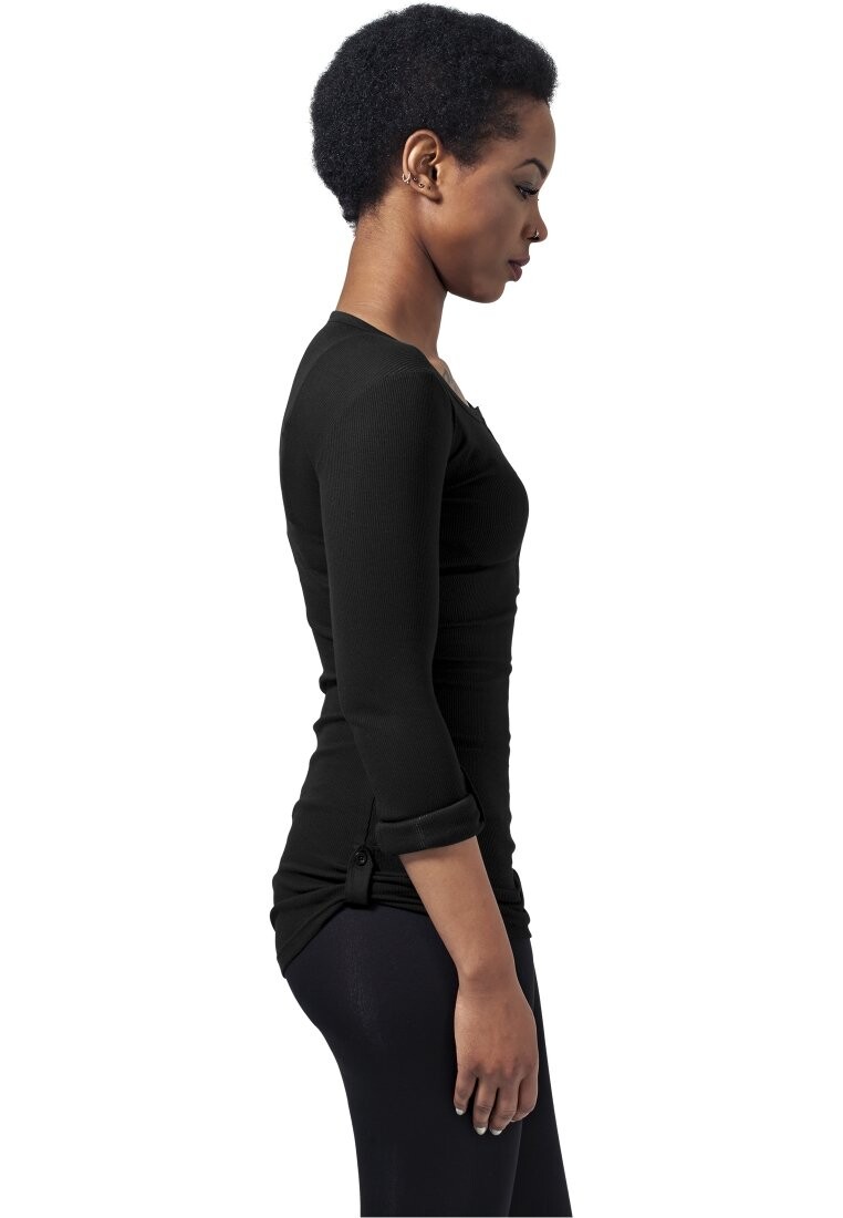 

Топ с длинным рукавом Ladies Long Rib Pocket Turnup Tee Urban Classics, черный