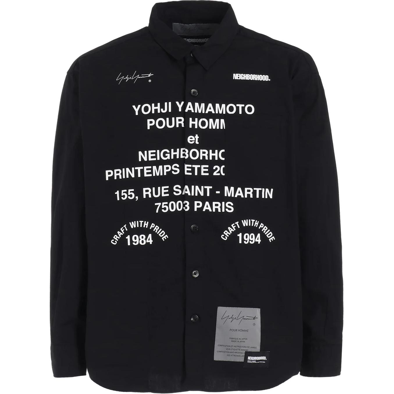 

Рубашка с длинными рукавами с принтом x neighborhood Yohji Yamamoto, черный