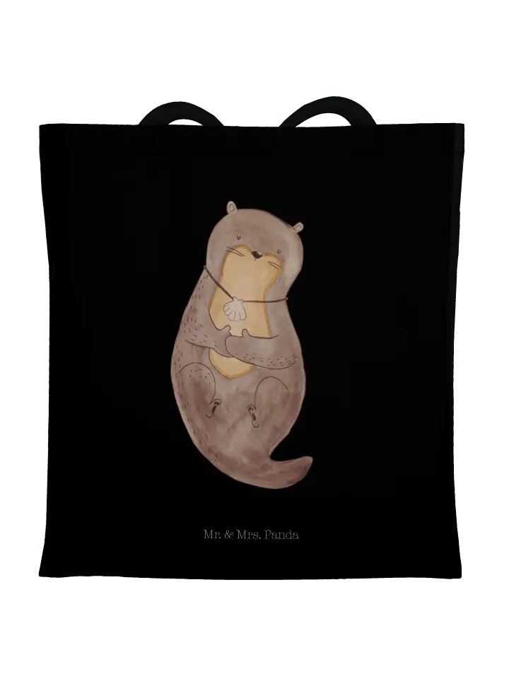 

Сумка для переноски Mr & Mrs Panda Otter Muschel ohne Spruch, черный