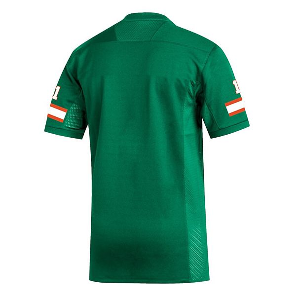 Мужская футболка Miami Hurricanes реплика зеленого цвета Adidas — фото 4