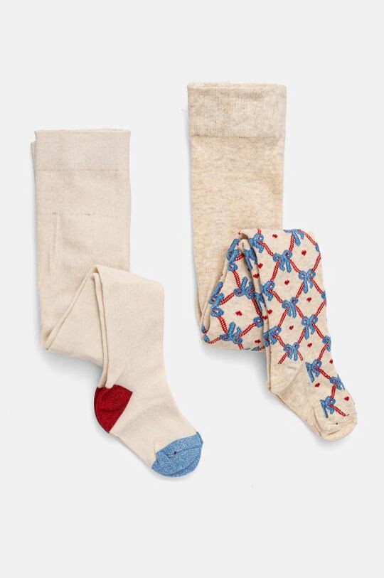 

Детские колготки BOW JAQUARD TIGHTS 2 шт. Konges Sløjd, бежевый