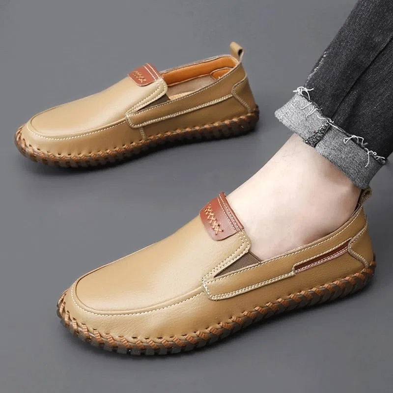 Мокасины мужские повседневные Slip-on на мягкой подошве, бежевый DUYHBAWRS — фото 2