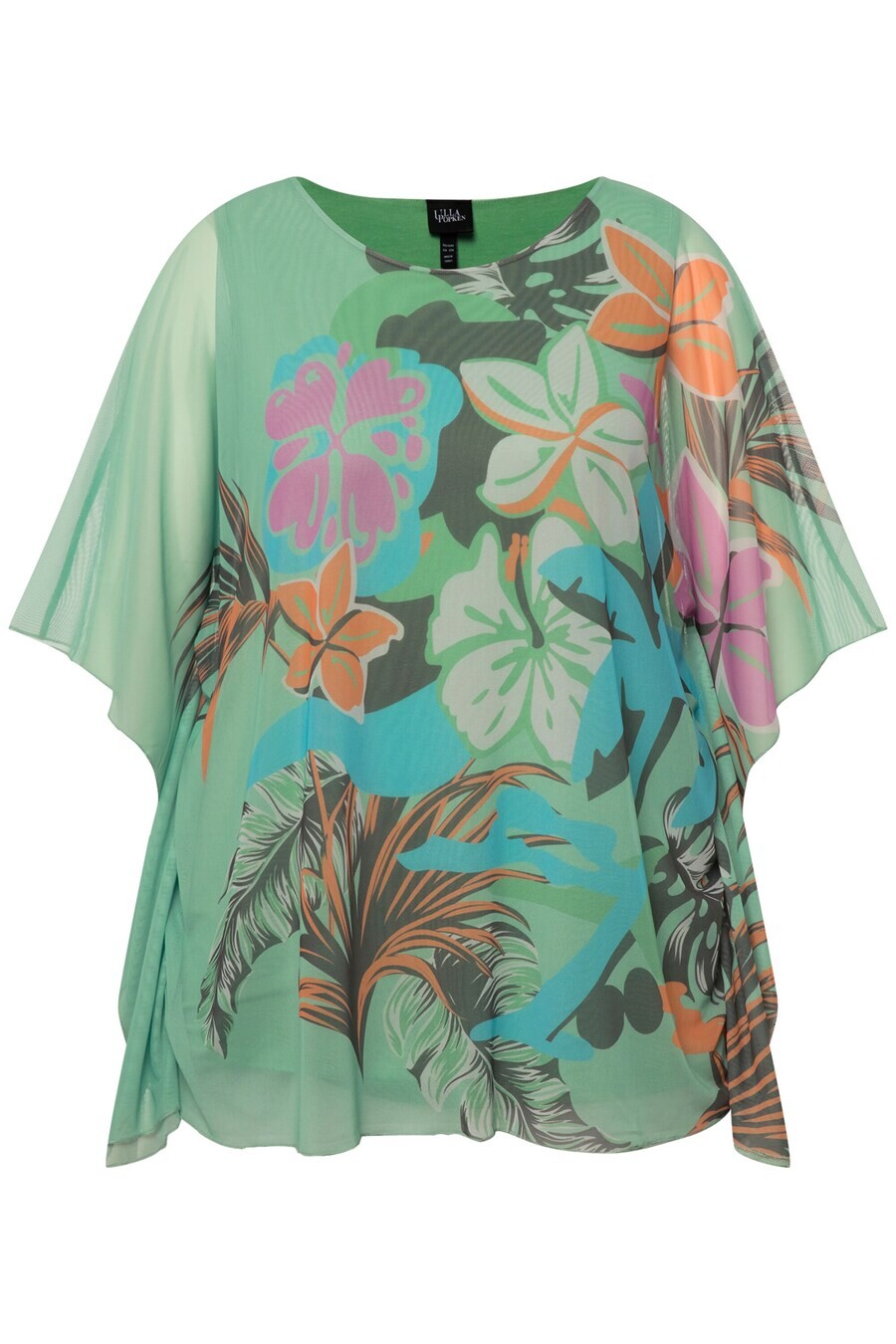 

Блузка с коротким рукавом Ulla Popken Blouse, цвет fir/pastel green