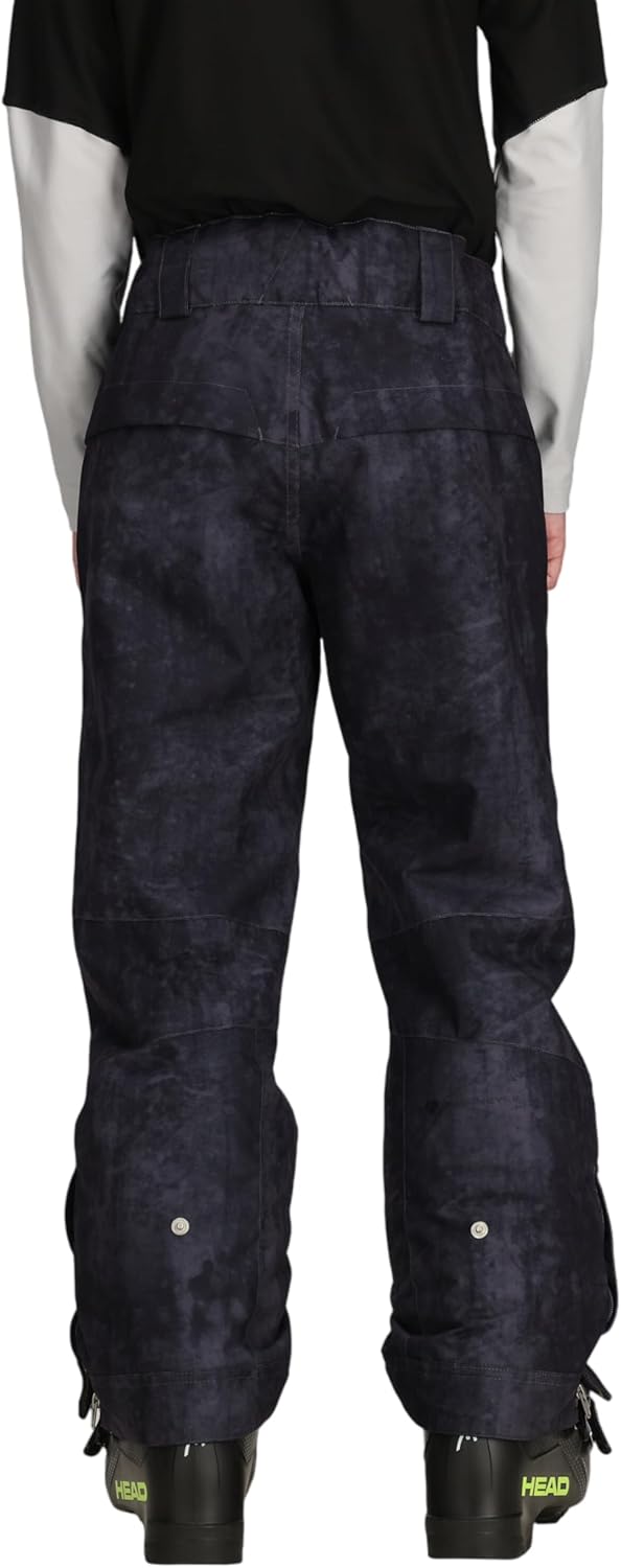 Лыжные брюки Obermeyer Boys Brisk Print, утепленные и водонепроницаемые, с системой продленного ношения, Grey Steel Frost — фото 3