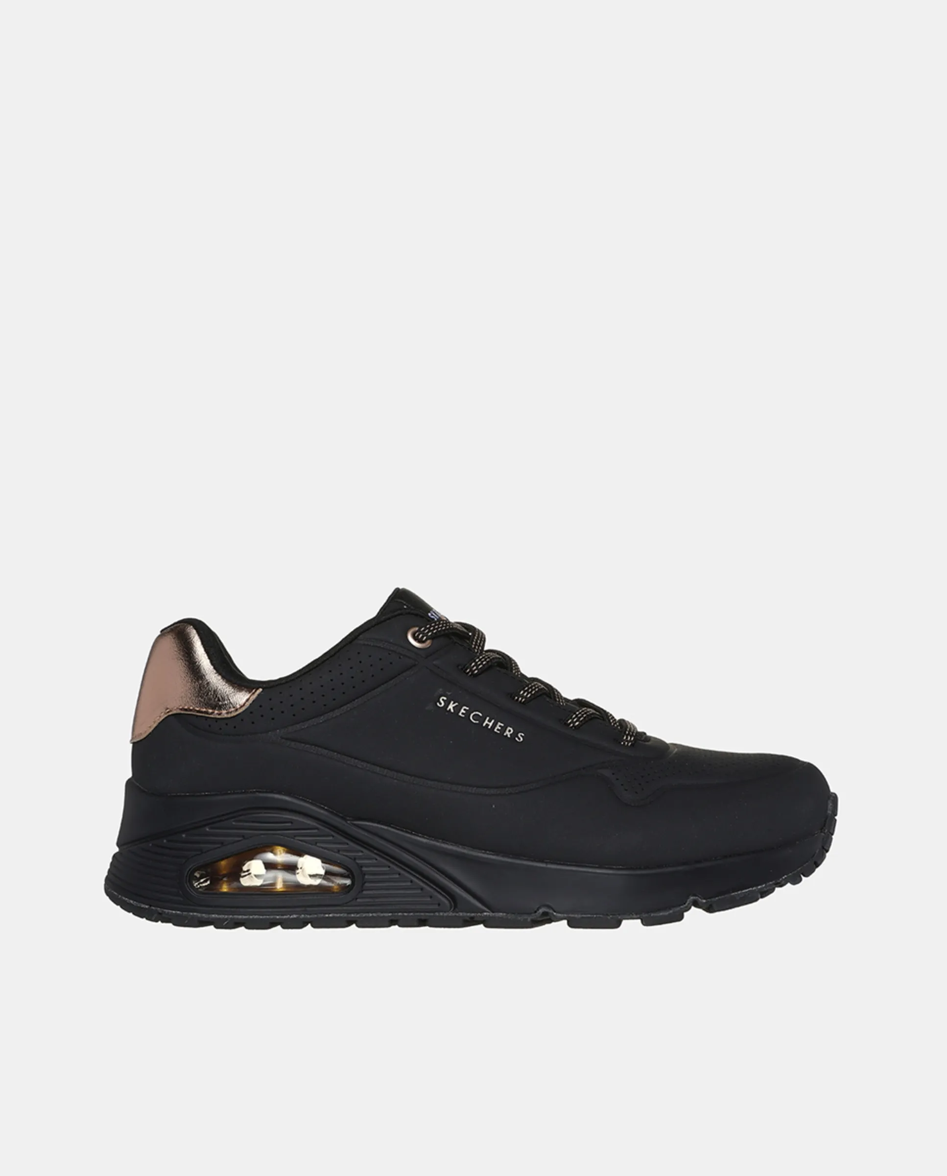 Женские кроссовки из кожи с воздушной камерой Skechers, черный