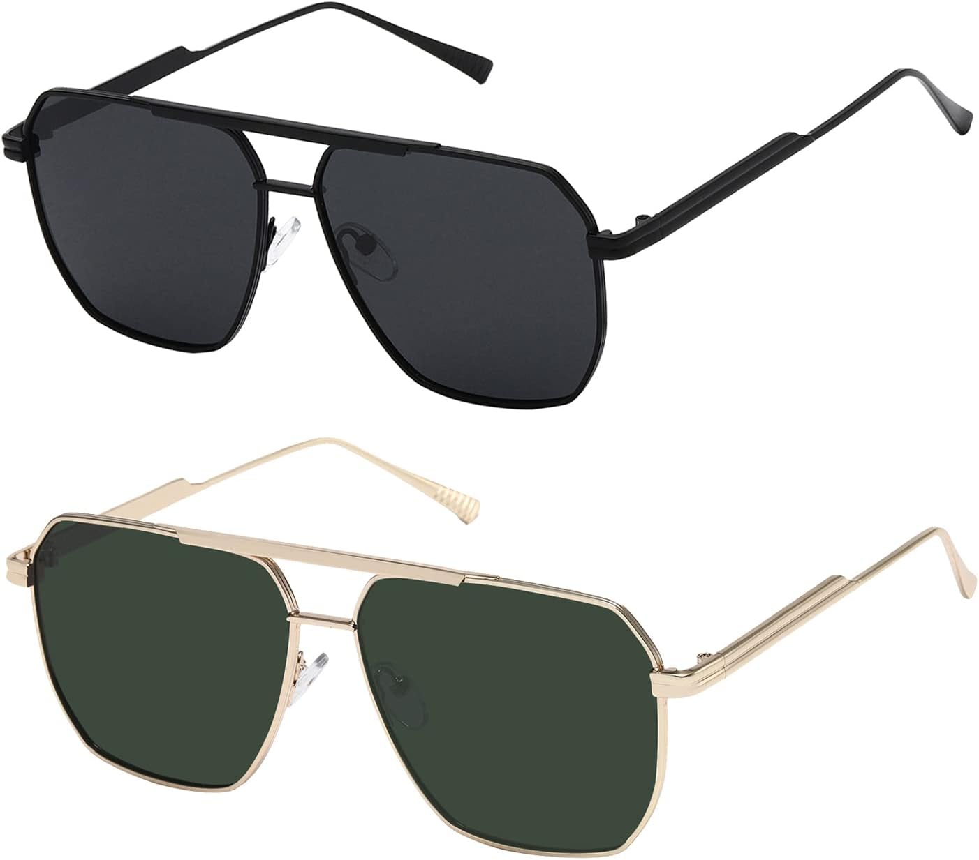 

Солнцезащитные очки Kimorn с поляризацией, женские и мужские, ретро, ​​большие, квадратные, винтажные, классические, большие, металлические, модель K1221, Black&gold Green