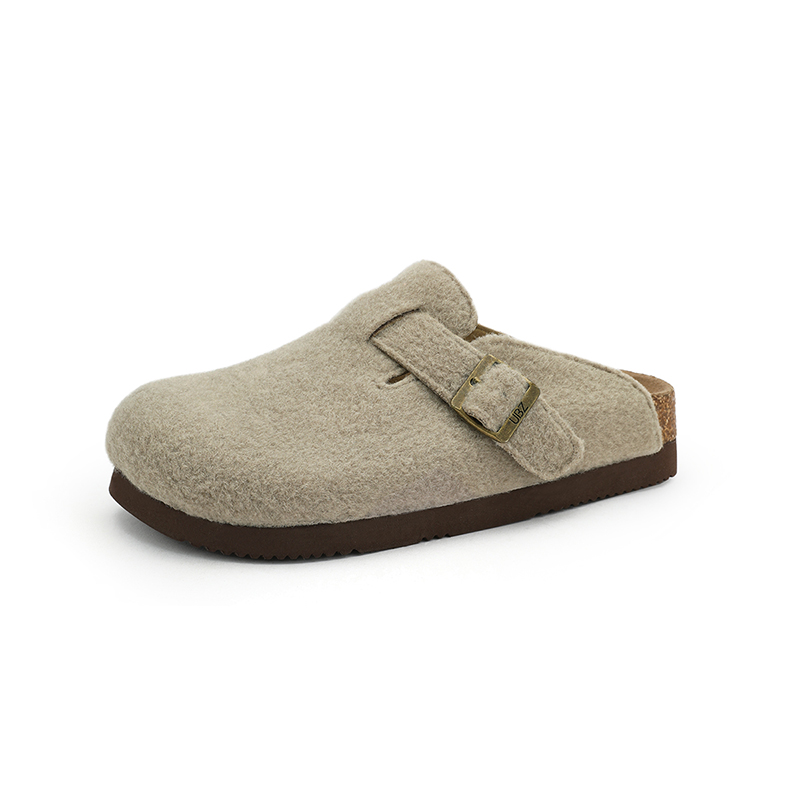 UBZ Женские тапочки EVA с закрытым носком абрикосово-серые, цвет Apricot Gray