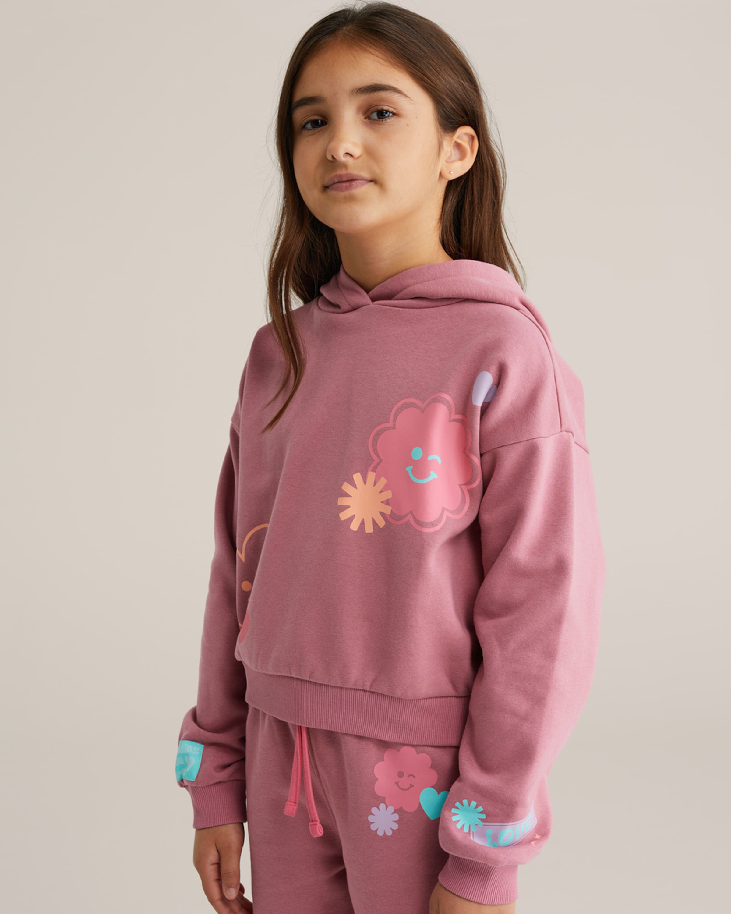 WE Fashion Толстовка в розовом, приглушенно-розовом цвете — фото 3
