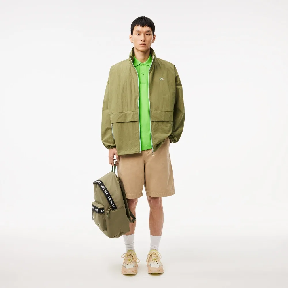 Мужская ветровка с передней вставкой хаки от Lacoste — фото 4