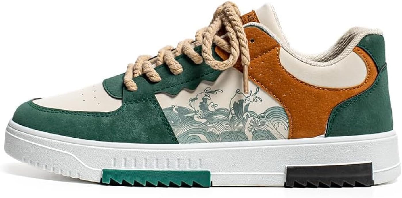 

Мужские ретро-кроссовки NCNDB в стиле casual с контрастной цветной отделкой для скейтборда, зеленый