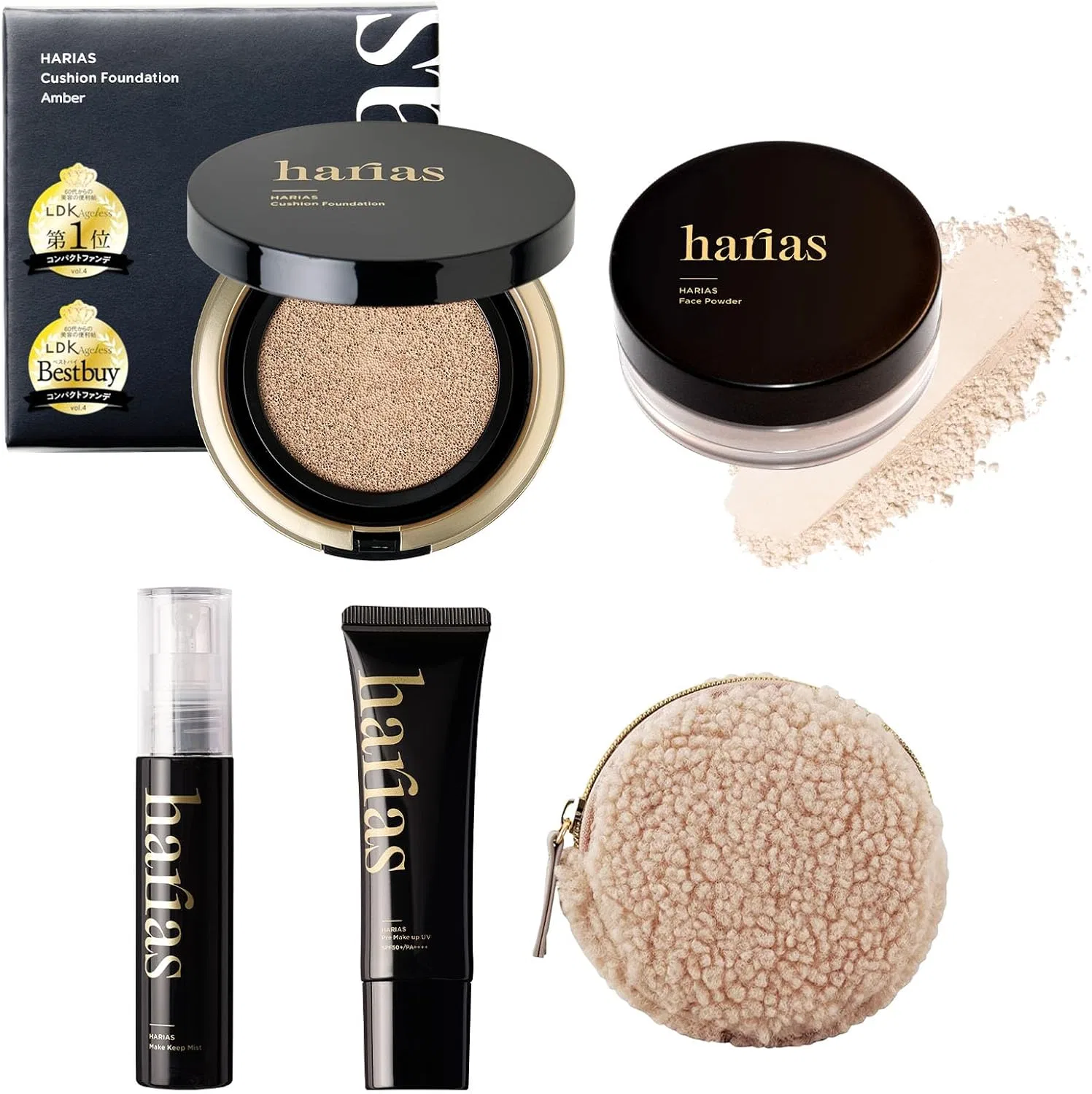Тональная основа-кушон Harias с SPF50+ PA+++, оттенок нейтральный янтарь, 15 г