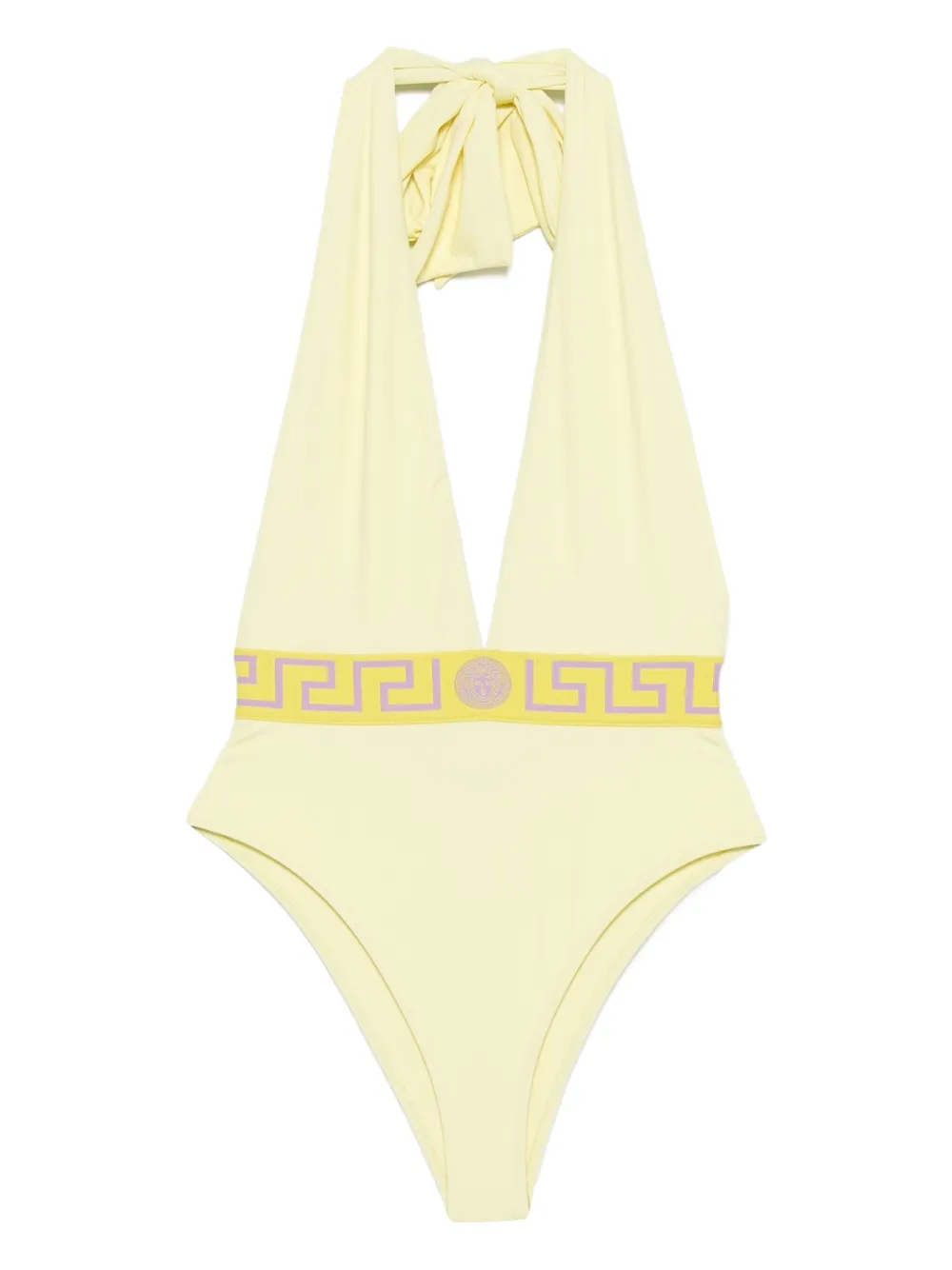 

Купальник Greca с вырезом халтер VERSACE, желтый
