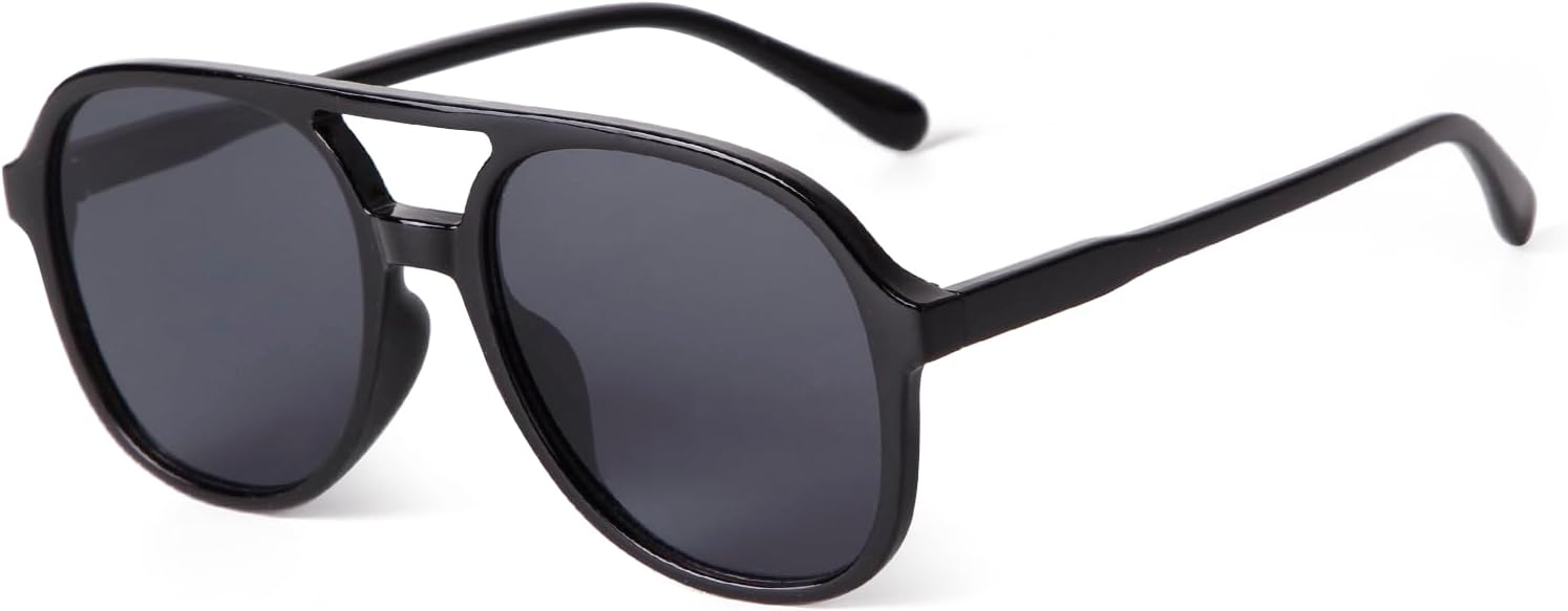 

Солнцезащитные очки-авиаторы KFPH в стиле ретро для женщин и мужчин. Классические винтажные очки-авиаторы 70-х годов с двойной перемычкой, не спутывающиеся, Black/Grey