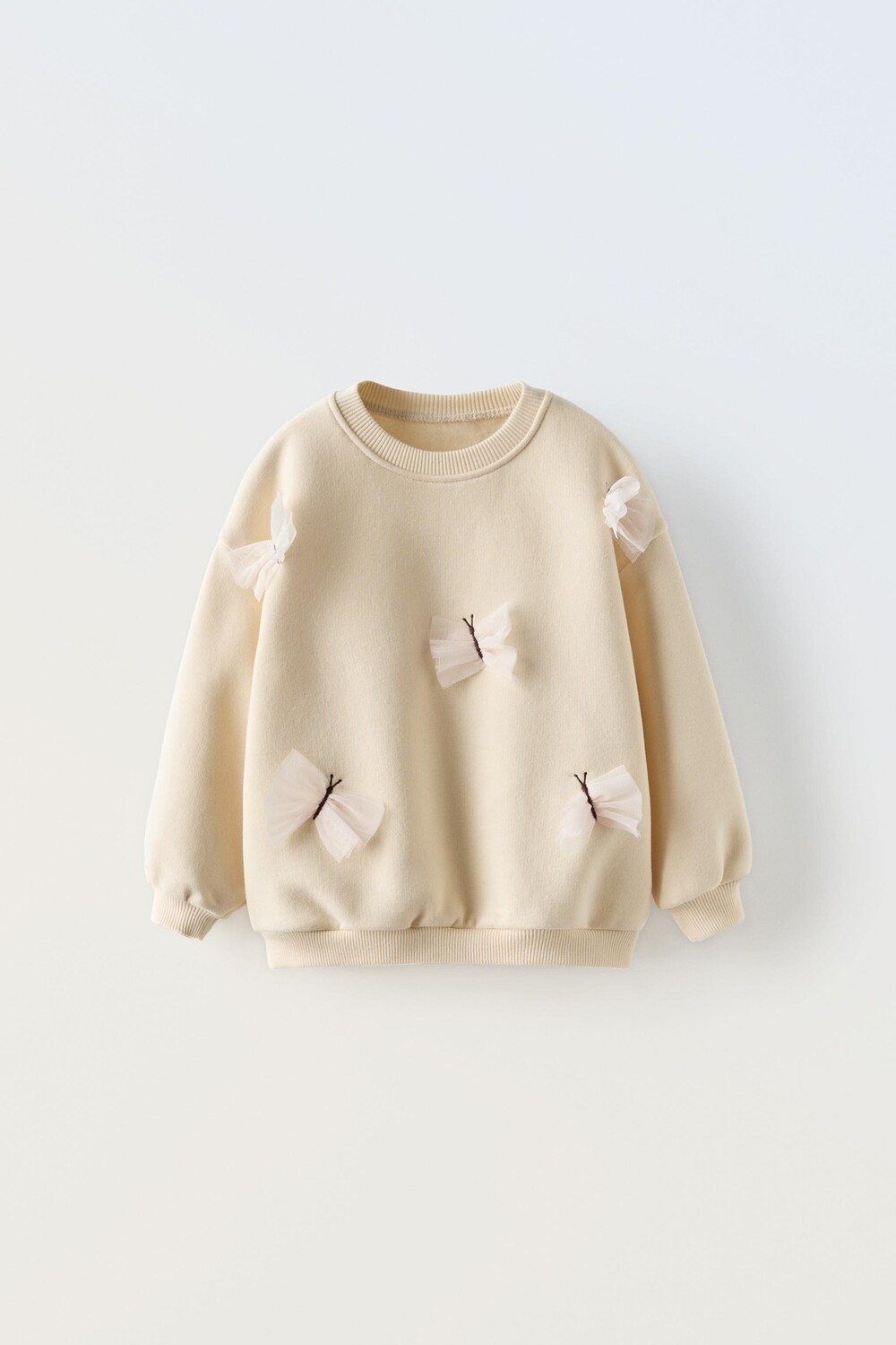 

Толстовка с бабочками из тюля ZARA, экрю