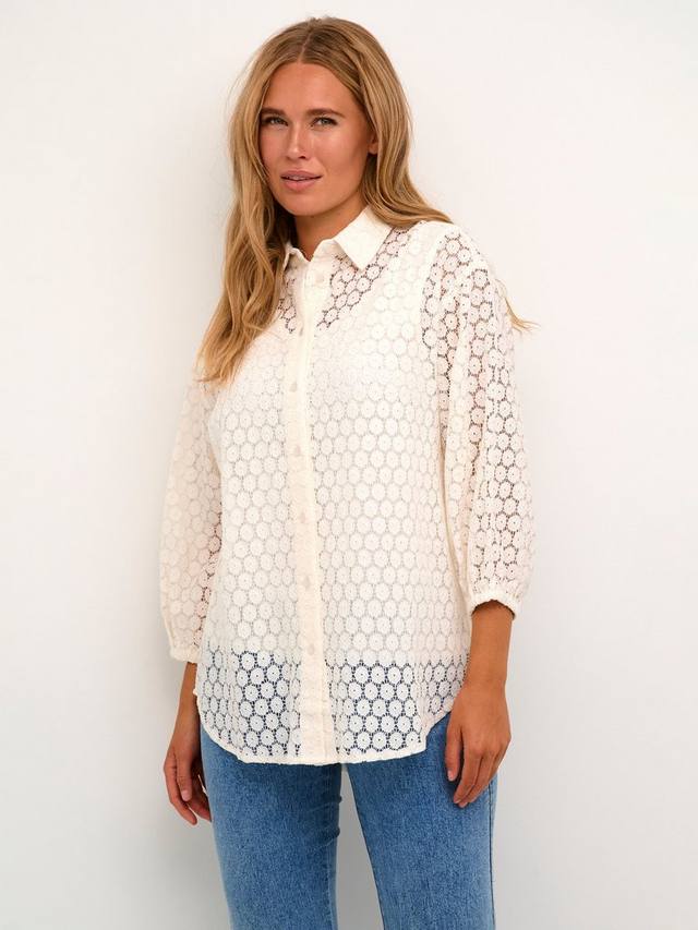 

Рубашка Loren с кружевными деталями KAFFE, Chalk