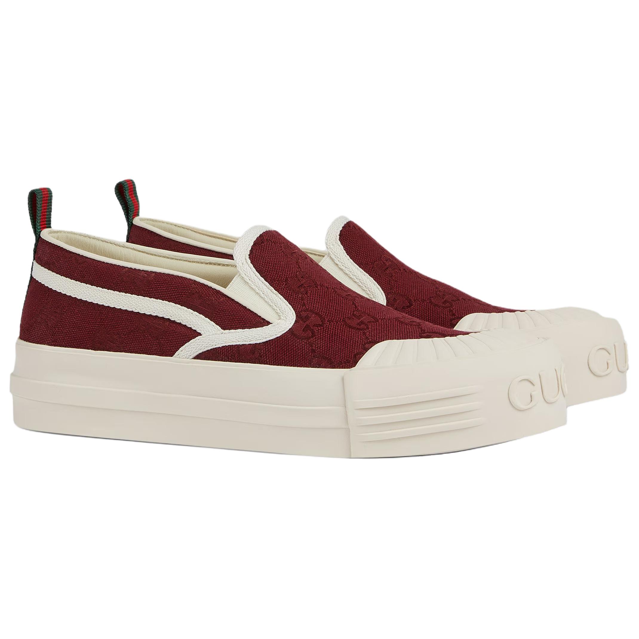 GUCCI DONNA низкие кожаные кроссовки женские красные — фото 4