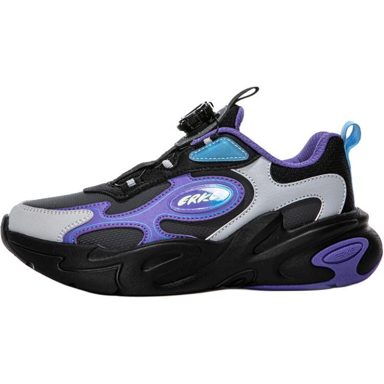 

ERKE KIDS Детские беговые кроссовки Low-Top с антиударной амортизацией Black Purple Kids'