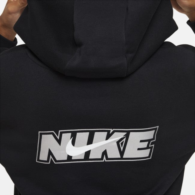 Худи Nike Sportswear Icon Clash для девочек, черная флисовая толстовка с длинными рукавами, GBO211 — фото 3