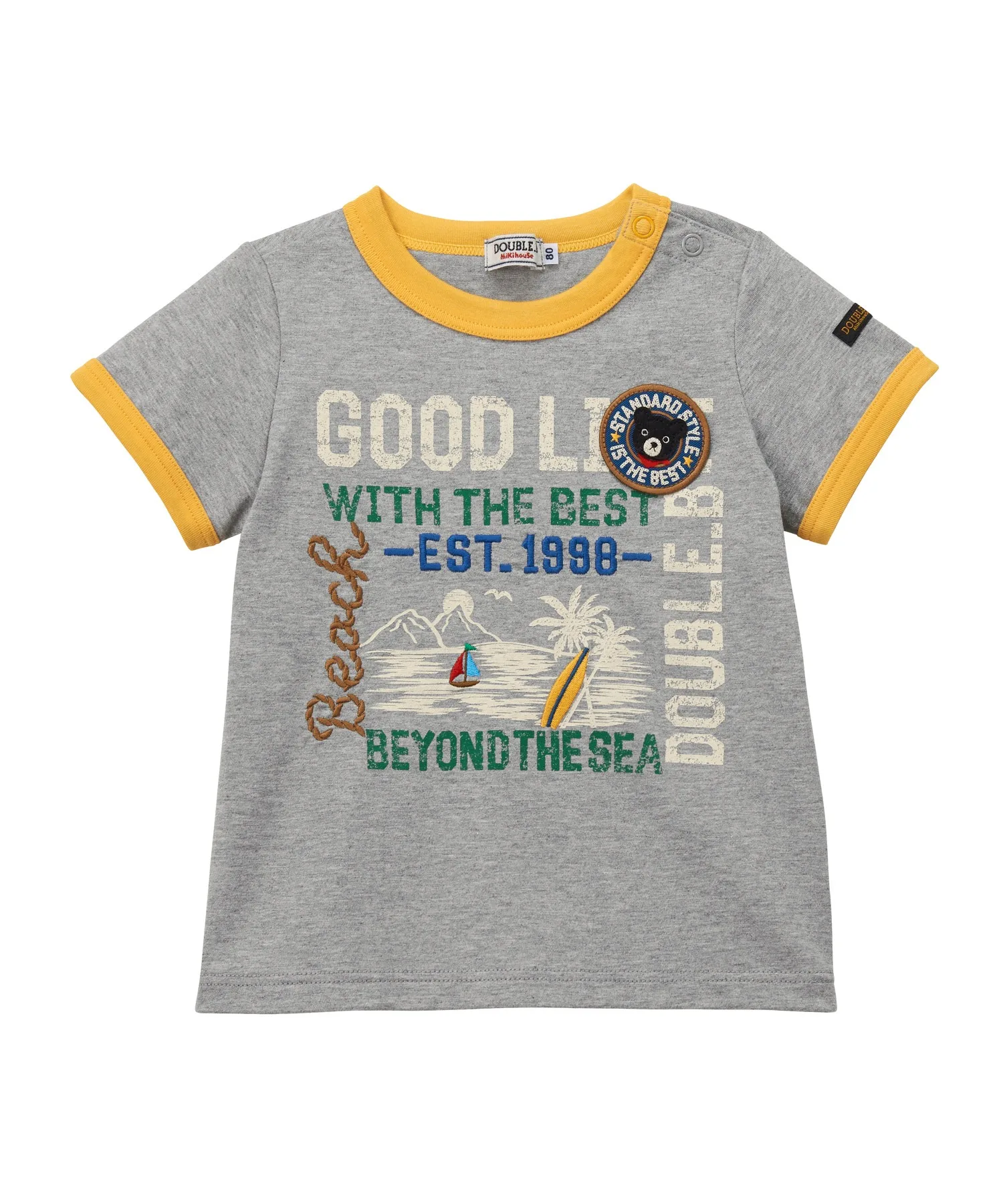 Детская футболка с серфинг-дизайном GOOD LIFE DOUBLE_B серая