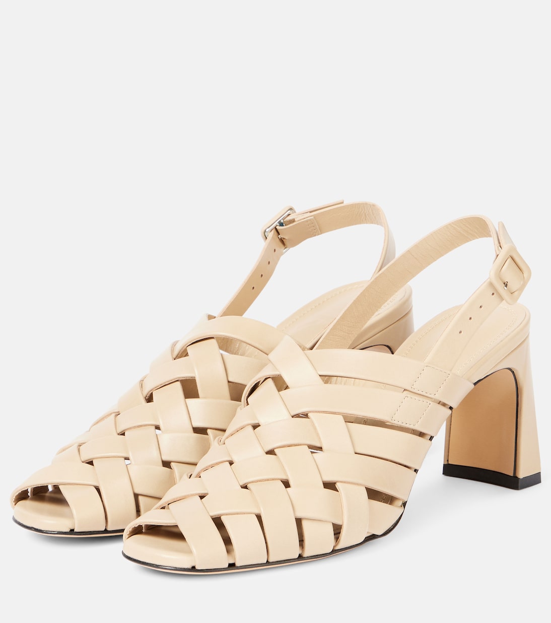 Туфли-лодочки Leona 80 из кожи с открытой пяткой Souliers Martinez, бежевый — фото 4