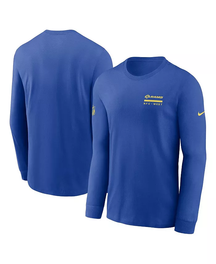 

Мужская футболка с длинным рукавом Royal Los Angeles Rams Sideline Performance Nike