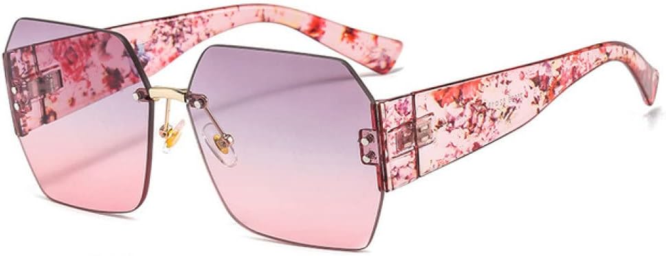 

Женские солнцезащитные очки без оправы, очки-маска, женские солнцезащитные очки с цветочным рисунком, защита от УФ-излучения UV400, винтажные очки LANGSER, C7flower-graypink