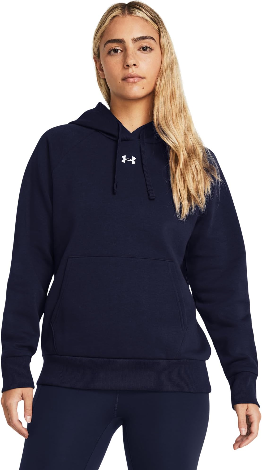 

Худи Under Armour Rival Fleece Hoodie, цвет Midnight Navy/White
