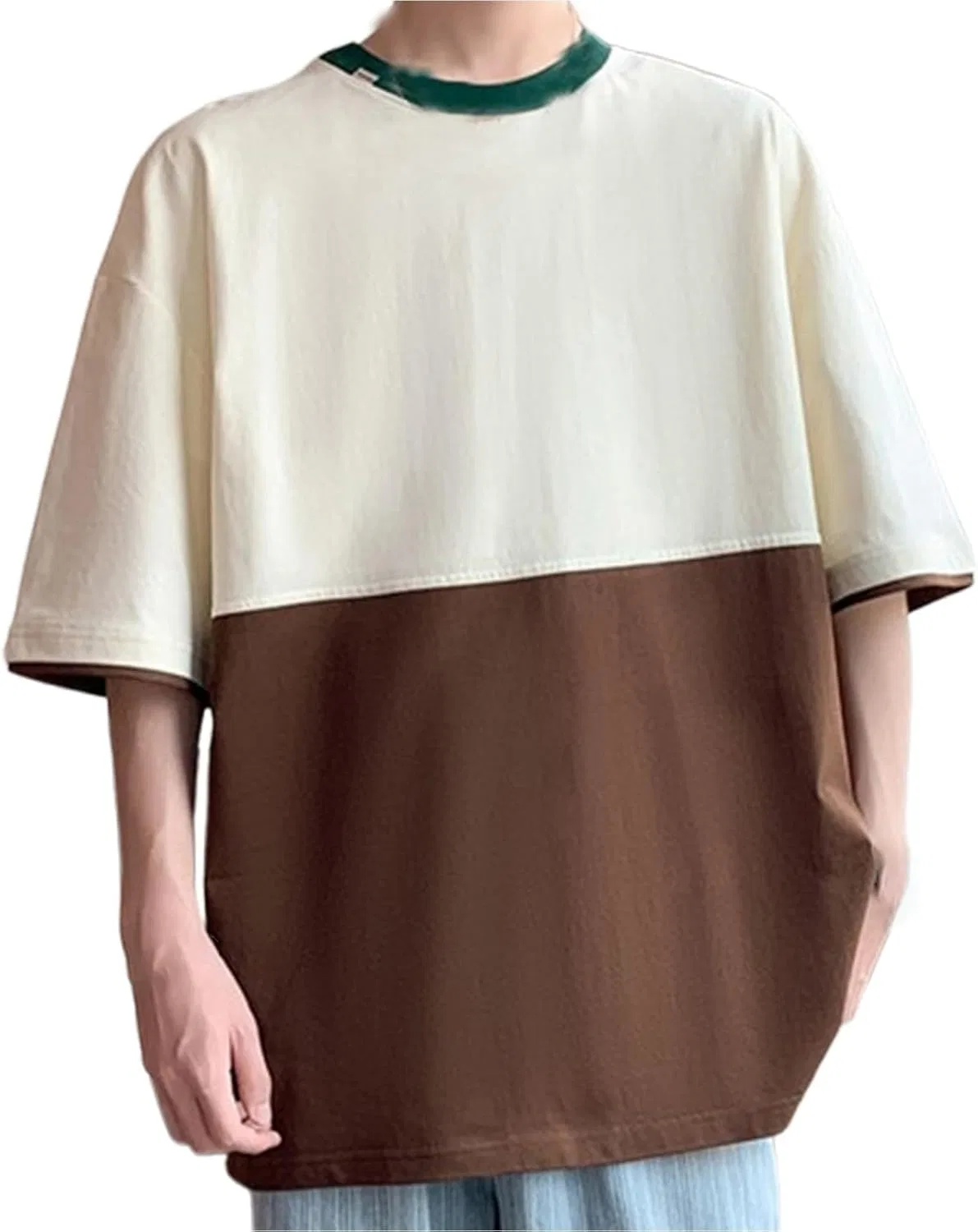 Футболка с цветными блоками, Beige