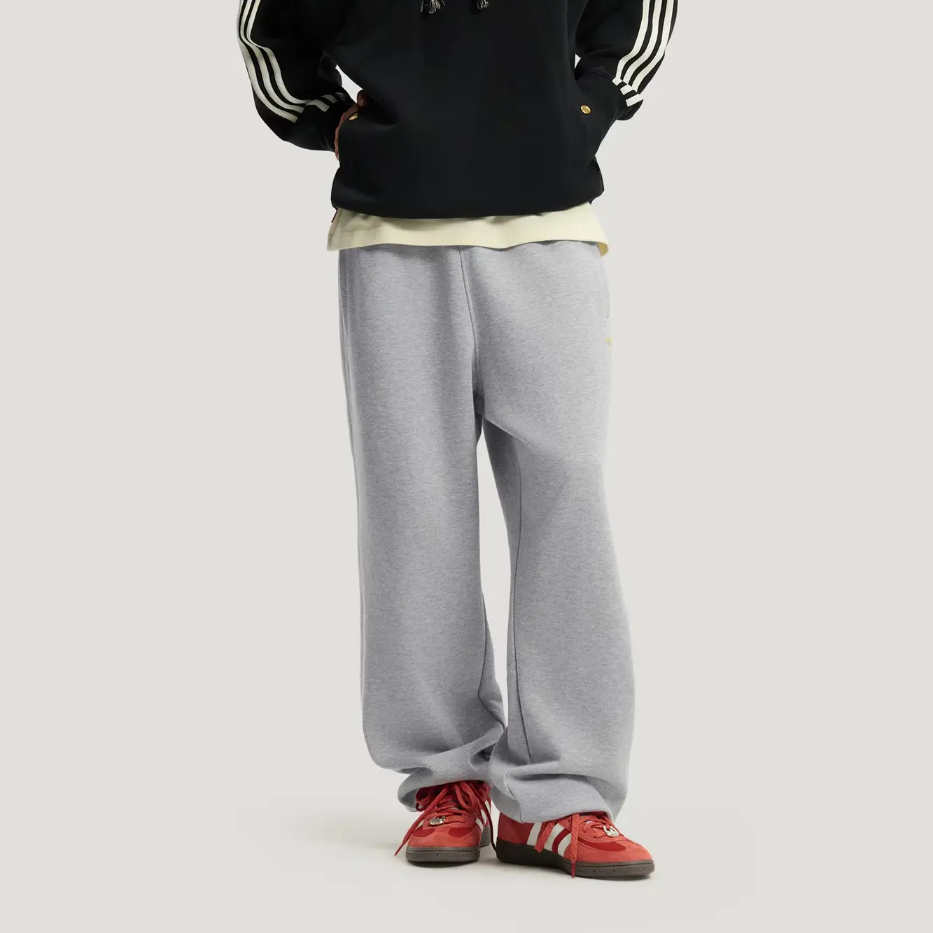 FW25 Толстовка и брюки Треники Вязаные Спортивные штаны Мужские Adidas Originals, medium heather серый — фото 4