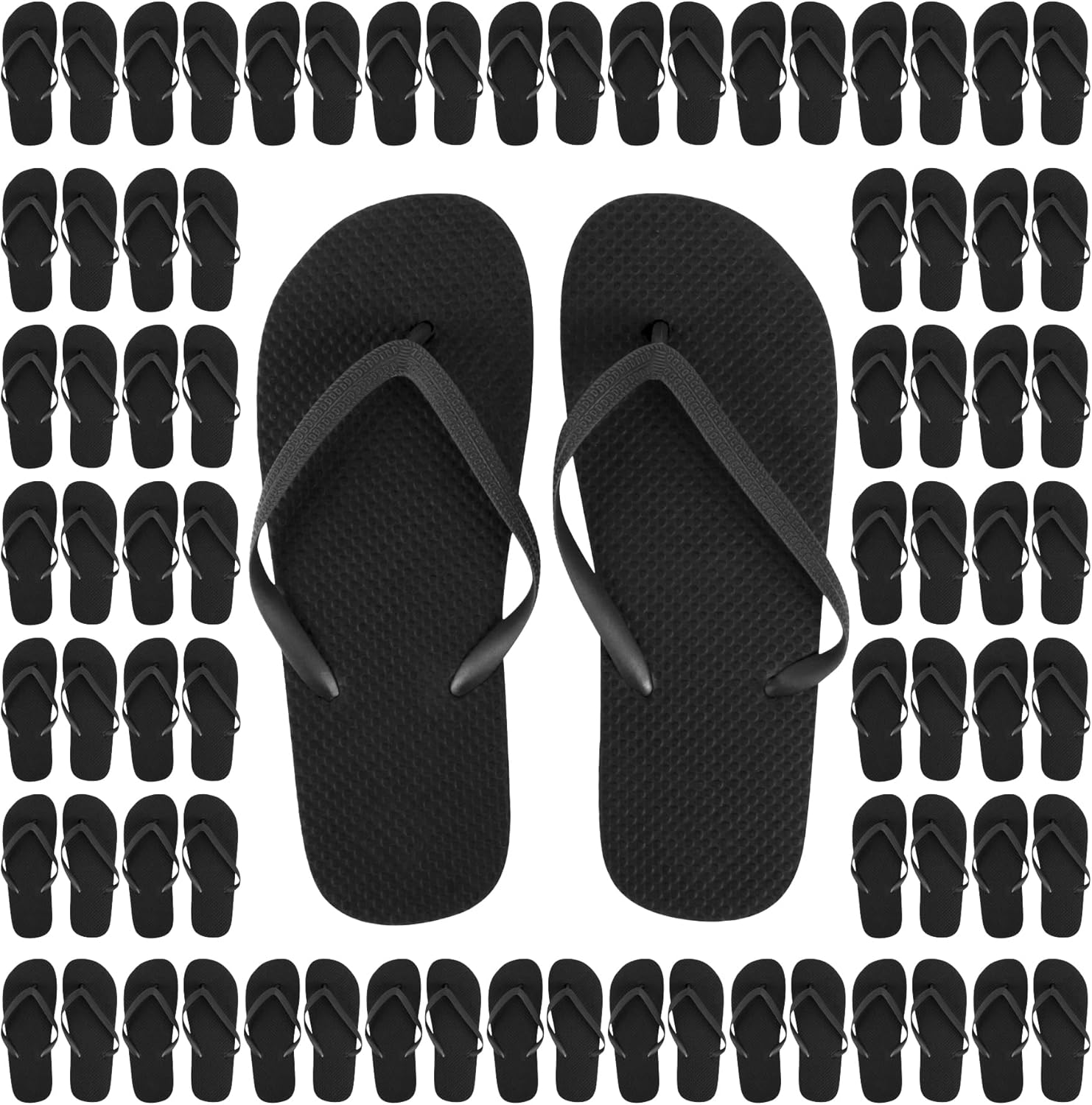 

Trail maker 50 Pairs Bulk Wedding Flip Flops for Men Waterproof Wholesale Flip Flops for Men in Bulk for Wedding Guests, Bnb Guests, Hotels, and Charity Donation, черный