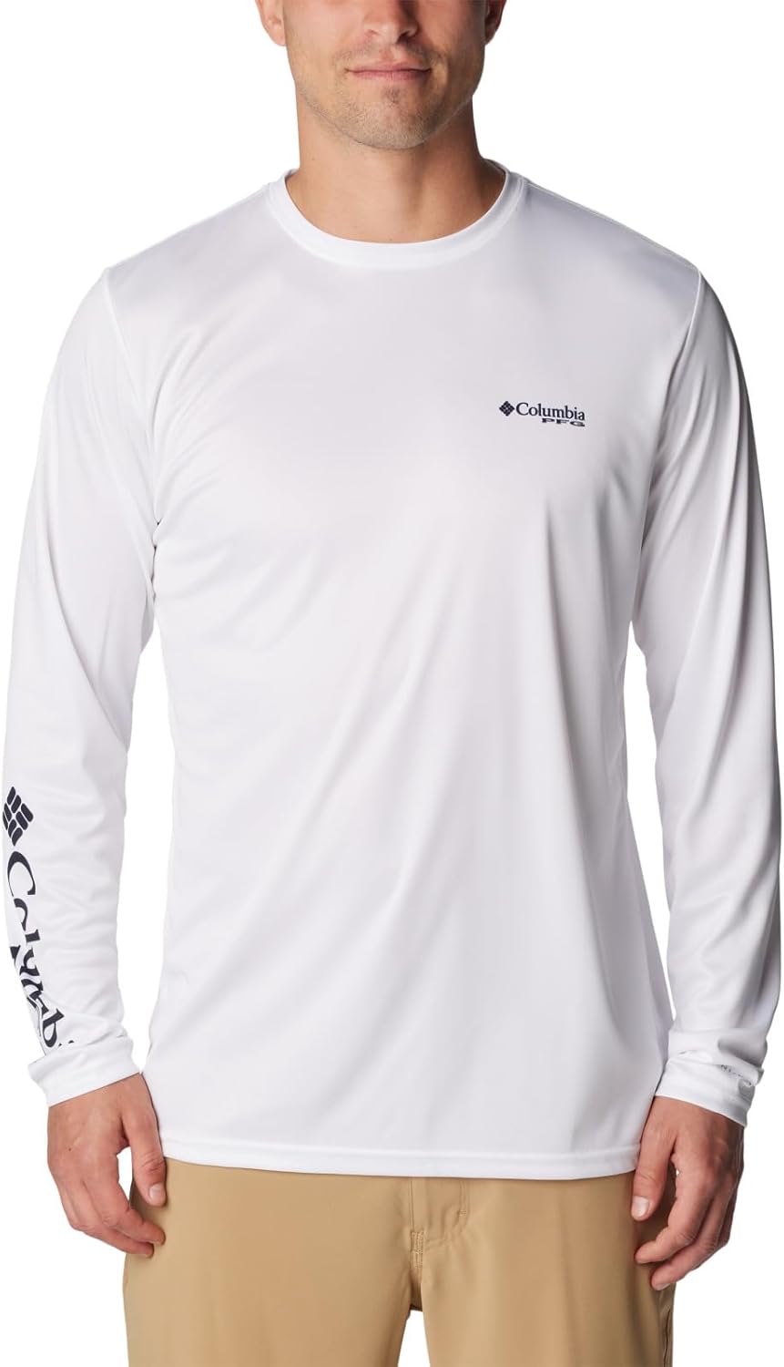 

Columbia мужская футболка с длинным рукавом Terminal Tackle PFG Fins and Stripes, White/Fins & Stripes, Белый, Columbia мужская футболка с длинным рукавом Terminal Tackle PFG Fins and Stripes, White/Fins & Stripes