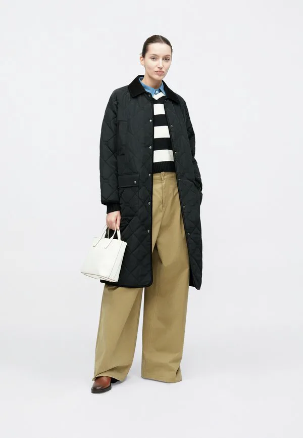 Стеганое стеганое пальто свободного кроя с флагом, зимнее пальто. Tommy Hilfiger, Black — фото 2