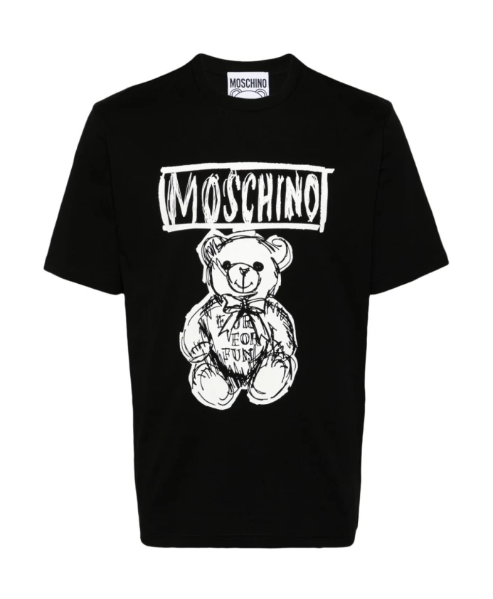 

Футболка с логотипом и круглым вырезом Moschino, черный