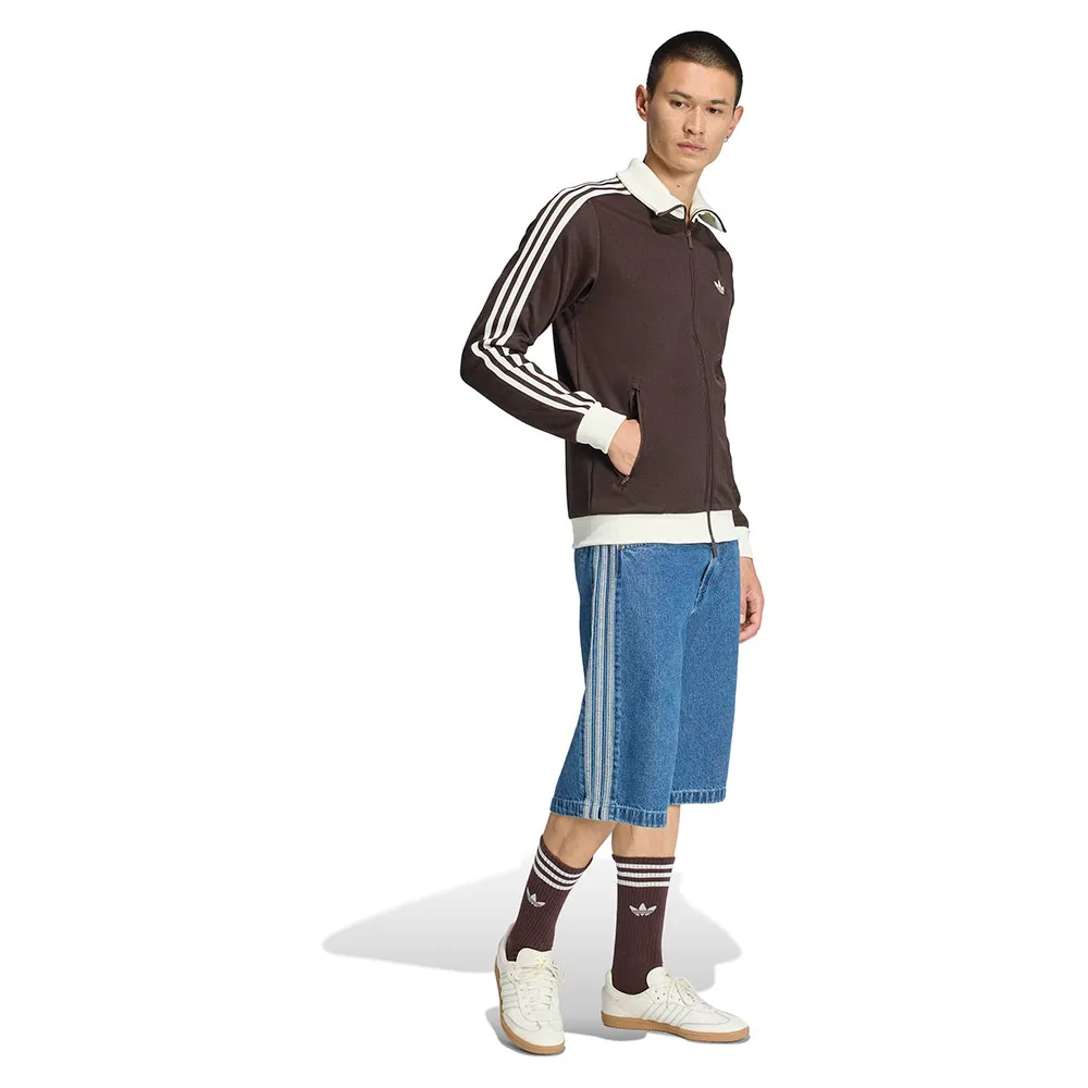 Классическая толстовка adidas Originals на молнии, коричневый — фото 4