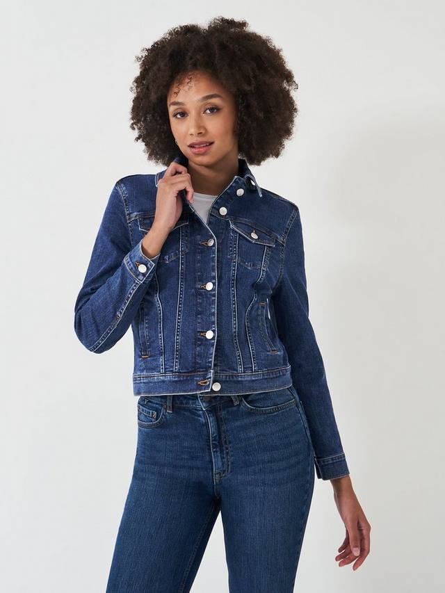 

Джинсовая куртка в западном стиле Crew Clothing, средний синий