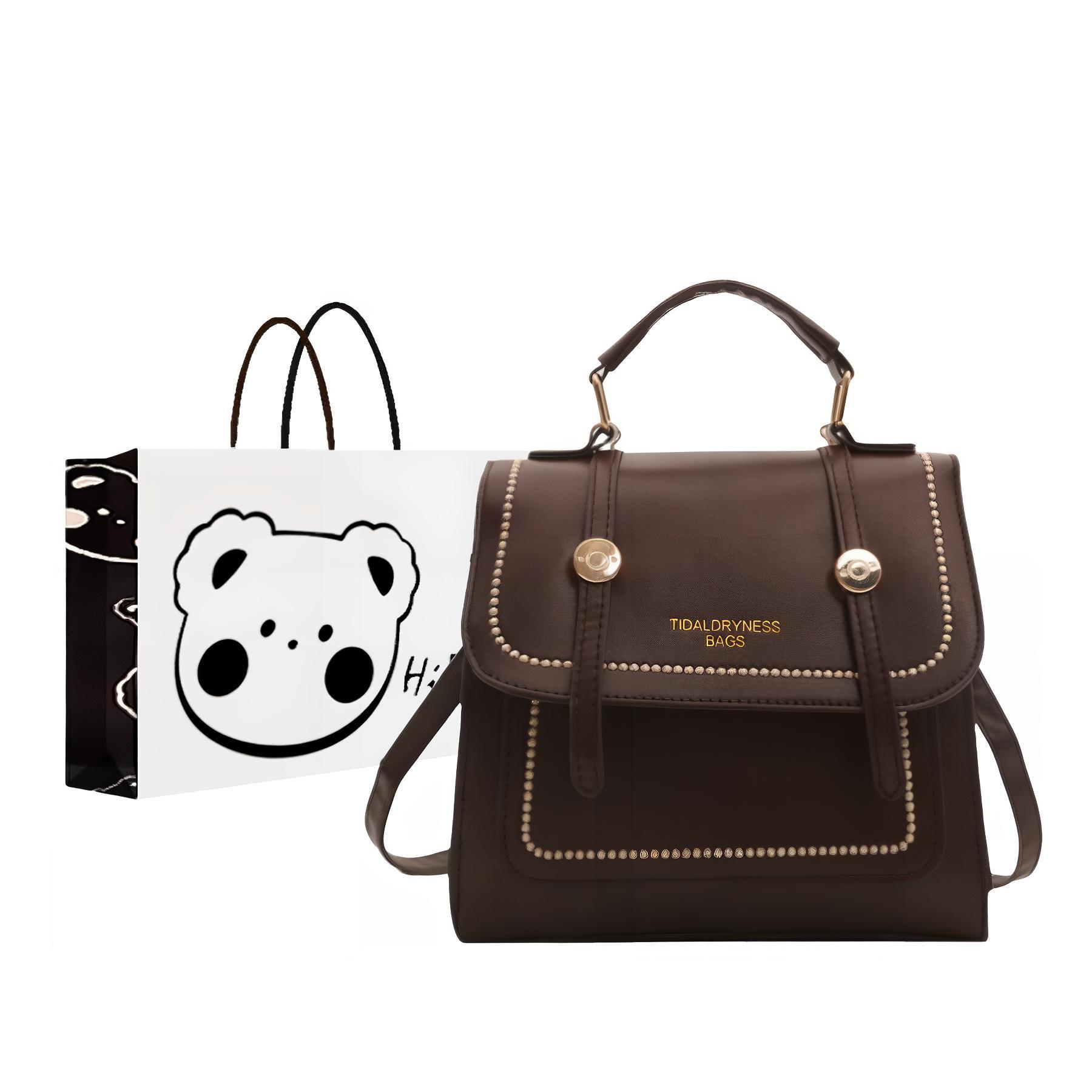 

Рюкзак из искусственной кожи, обычный, женский, многоцветный NX DOUGHNUT, Black+Exclusive Shopping Bag+Greeting Card+Dried Flower