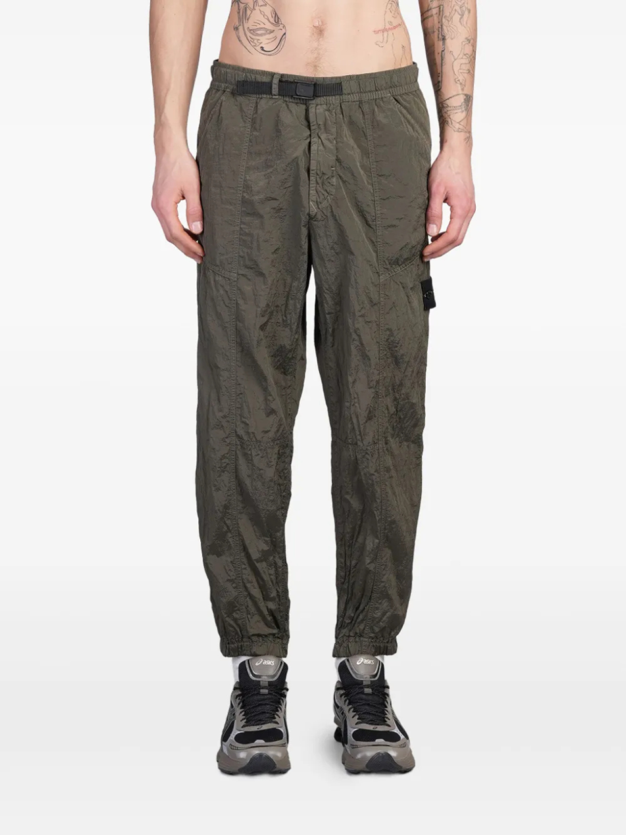 

Брюки с поясом Stone Island, зеленый