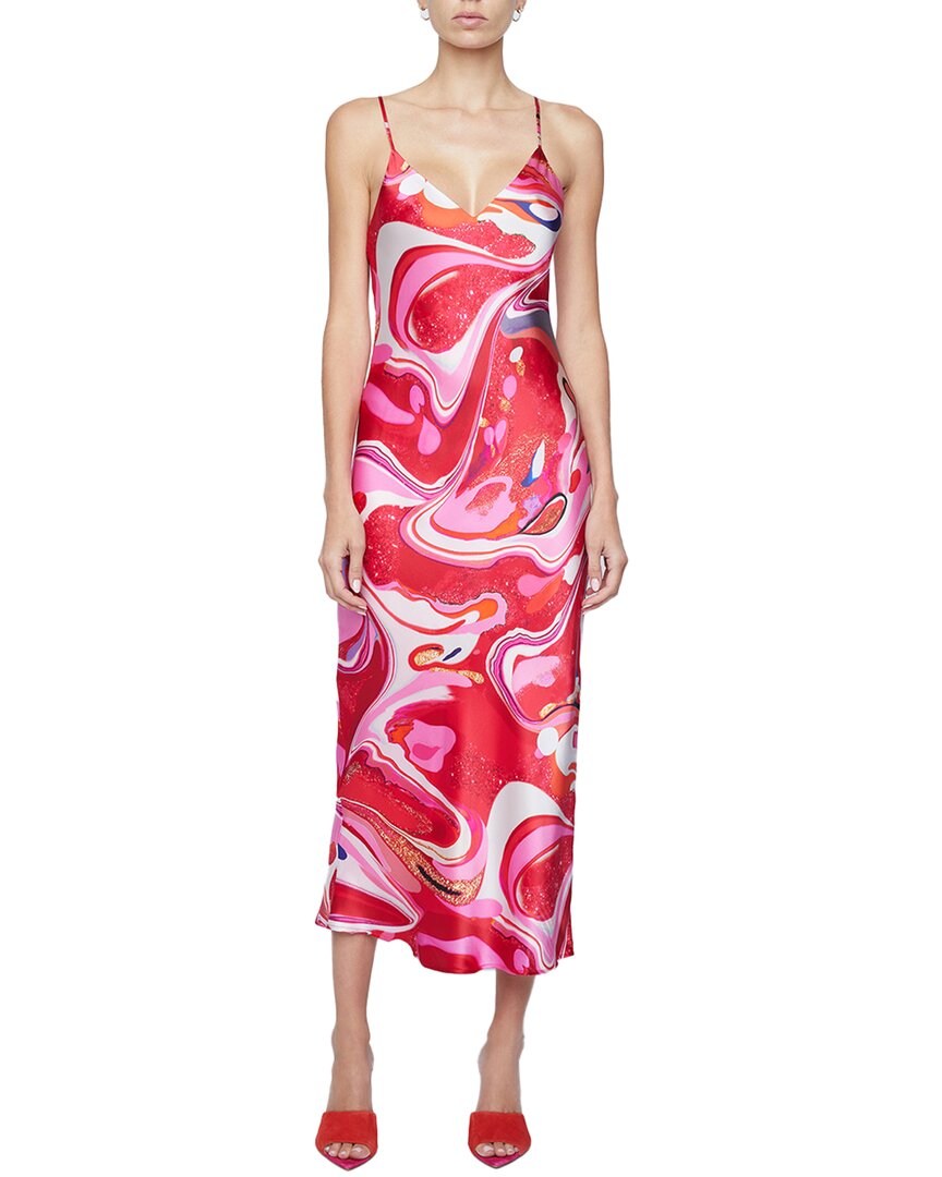 

L'AGENCE Платье-комбинация Seri из шелка средней длины, розовый